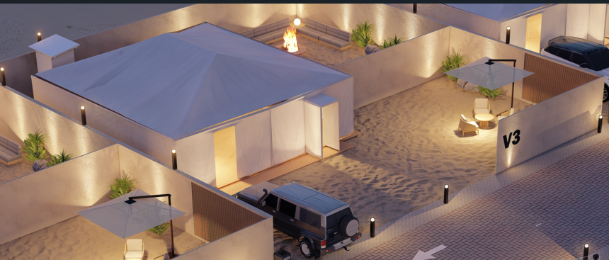 VIP tent design with private outdoor area